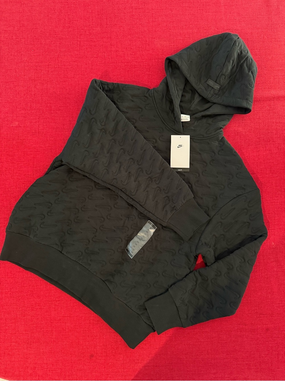 Nike Black Embossed Hoodie BRAND NEW mens size xs